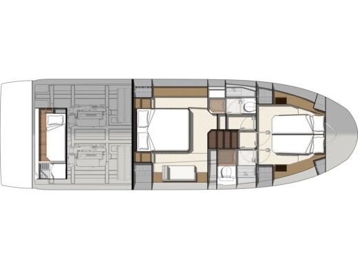 Motorboat  PRESTIGE 460 FLY Plattegrond van de boot