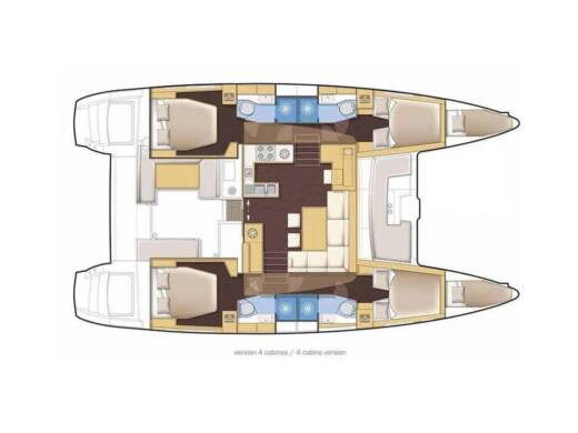 Catamaran  Lagoon 46  Plattegrond van de boot