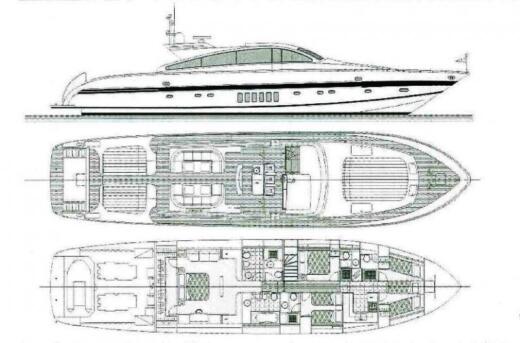 Motor Yacht Leopard 27 Plattegrond van de boot
