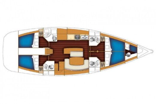 Sailboat Beneteau Cyclades 50.4 Plattegrond van de boot