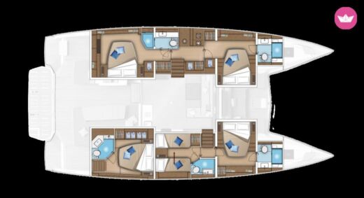 Catamaran Lagoon 52F Boot Grundriss