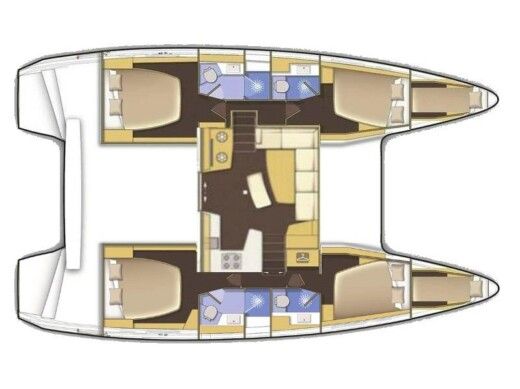Catamaran  Lagoon 42  Plattegrond van de boot
