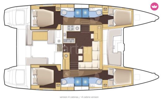 Catamaran Lagoon Lagoon 450 S Plattegrond van de boot