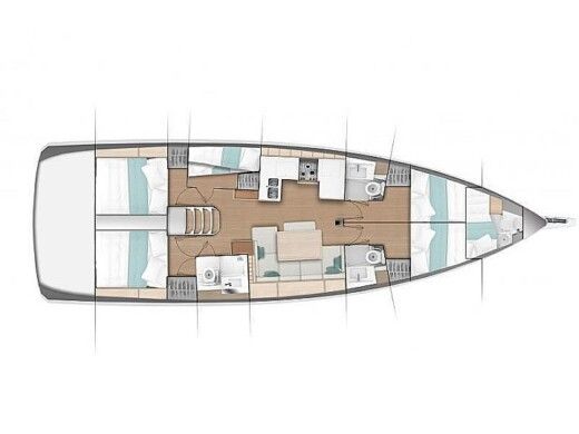 Sailboat Jeanneau Sun Odyssey 490 Boat layout