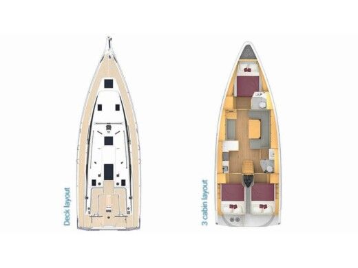 Sailboat Bavaria C42 Boot Grundriss