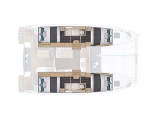Catamaran  Lagoon 38 Plattegrond van de boot