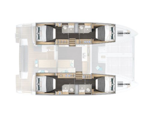 Catamaran  Lagoon 43 A/C & GEN & WM Plan du bateau