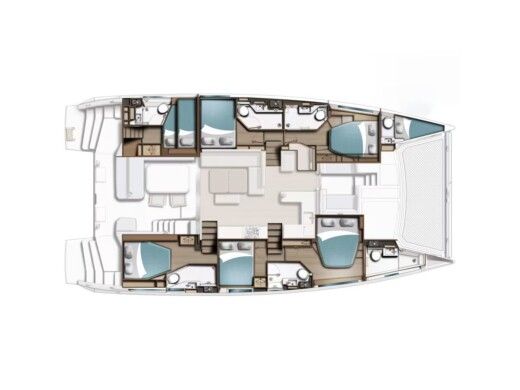 Catamaran  Moorings 5200 - 6 Boot Grundriss