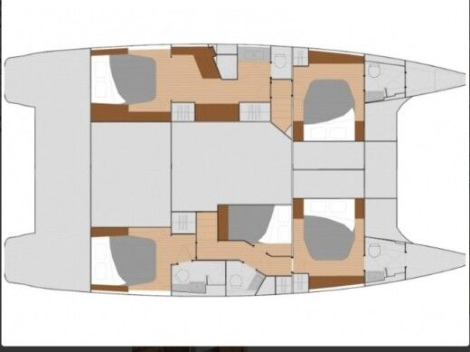 Catamaran  Saba 50  Boot Grundriss
