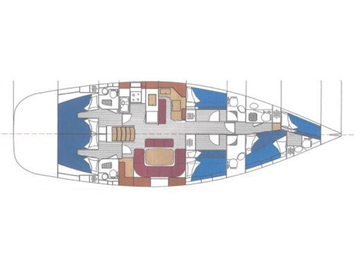 Sailboat OCEAN STAR 56.1 Planimetria della barca