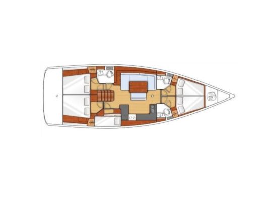 Sailboat Beneteau Oceanis 48 Plattegrond van de boot