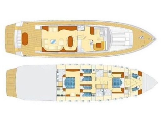 Motorboat  PosillipoTechnema 80 Boat layout