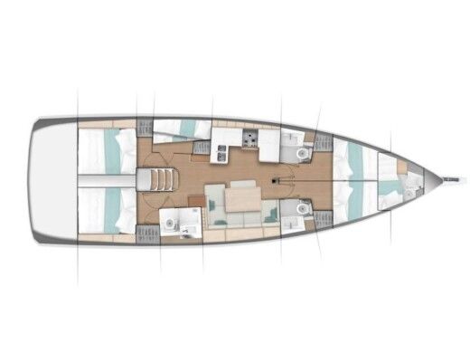 Sailboat  Sun Odyssey 490 Plano del barco