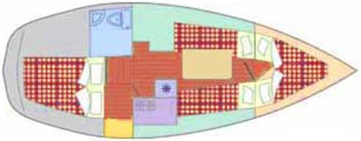 Sailboat Moody 28' Σχέδιο κάτοψης σκάφους