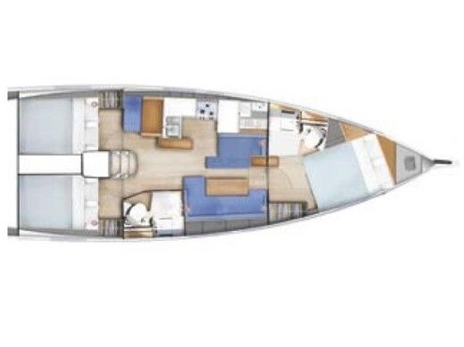 Sailboat Jeanneau Sun Odyssey 410 Performance Boot Grundriss