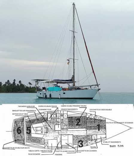 Sailboat Philippe Harlé Beaujolais aluminio Boat design plan