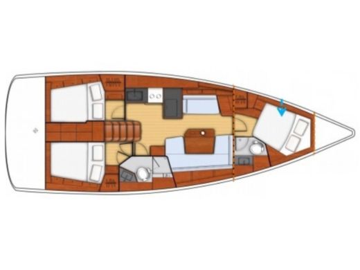 Sailboat Beneteau Oceanis 41.1 Plattegrond van de boot