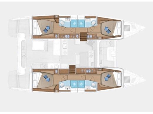 Catamaran Lagoon Lagoon 46 Boot Grundriss