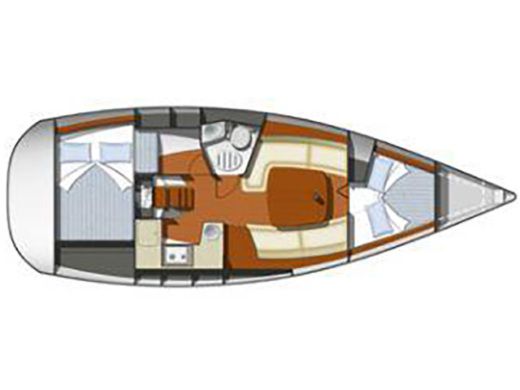 Sailboat  Sun Odyssey 32i Planimetria della barca