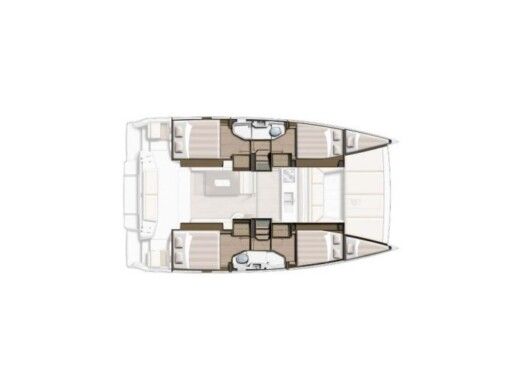 Catamaran  Bali Catsmart Plattegrond van de boot