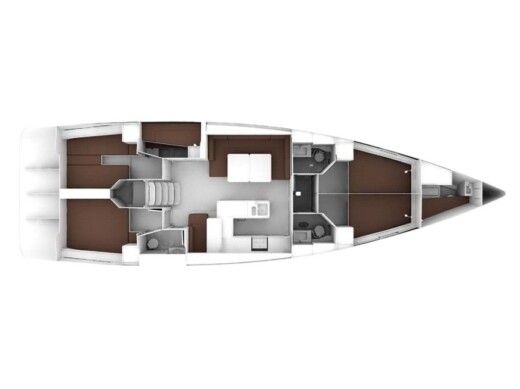 Sailboat  Bavaria 56 Plattegrond van de boot