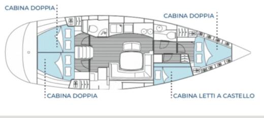 Sailboat Bavaria 44 Holiday boat plan