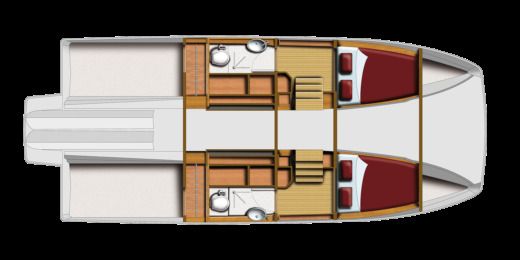 Motorboat Aquila Yacht Aquila 36 Y Planimetria della barca