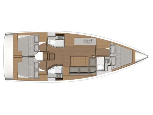 Sailboat  Dufour 390 Boot Grundriss