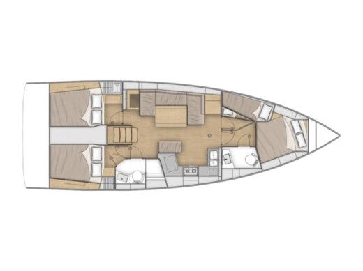 Sailboat  Oceanis 40.1 - Beneteau - First Line Boot Grundriss