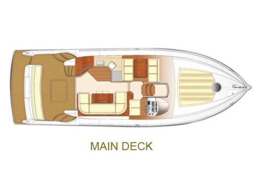 Motorboat  Majesty 44 Fly Plattegrond van de boot