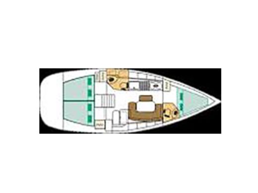 Sailboat BENETEAU CYCLADES 39.3 Plattegrond van de boot