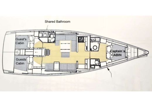 Sailboat Dufour 500GL Boat layout