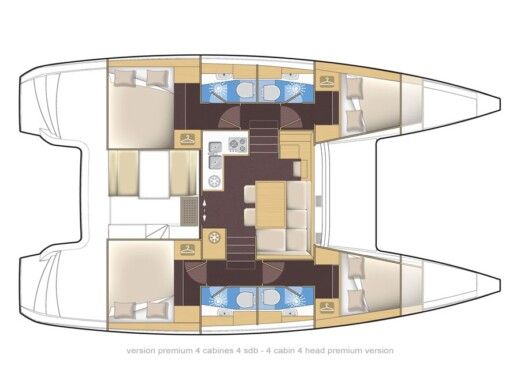 Catamaran LAGOON LAGOON 39 Boot Grundriss