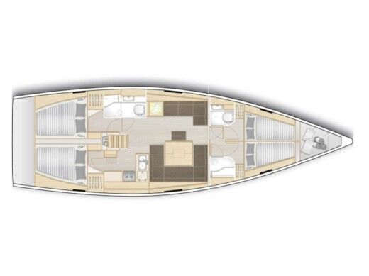 Sailboat Hanse Hanse 458 Plattegrond van de boot