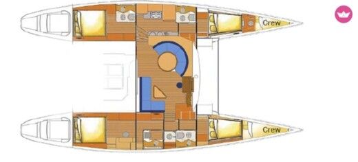 Catamaran Lagoon 570 Boot Grundriss
