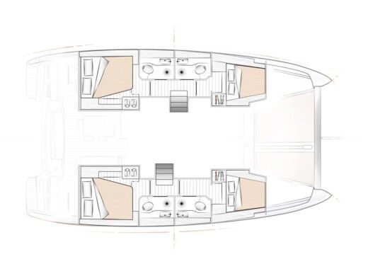 Catamaran Excess Catamarans Excess 12 Plattegrond van de boot