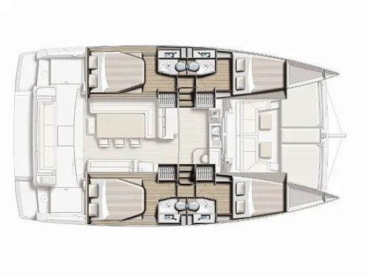 Catamaran  Bali 4.1 Princess Boat layout