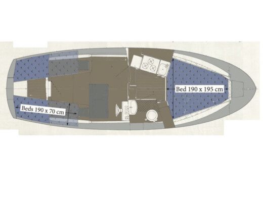Houseboat Albin 25 Plattegrond van de boot