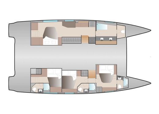 Catamaran FOUNTAINE PAJOT AURA 51-4 CABINS Boat design plan