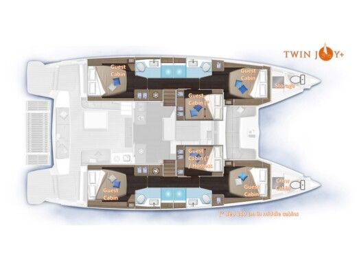 Catamaran  Lagoon 51 Plattegrond van de boot