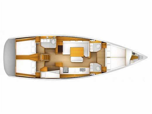 Sailboat  Sun Odyssey 519 Plattegrond van de boot