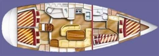 Sailboat Dufour Dufour Gib Sea 43 Plattegrond van de boot