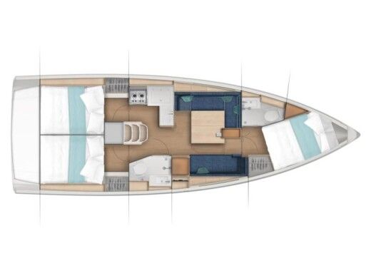 Sailboat  Sun Odyssey 380 Plattegrond van de boot