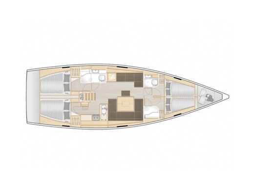 Sailboat  Hanse 458 Boat layout