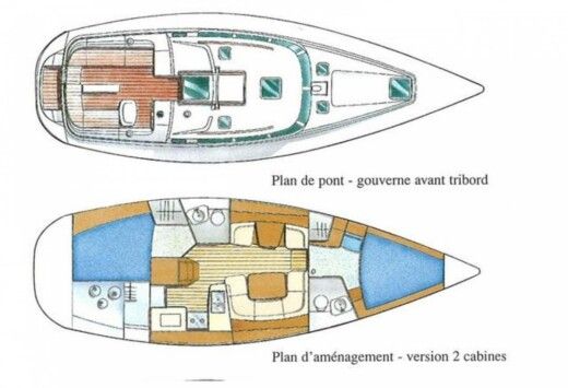 Sailboat Jeanneau Sun Odyssey 40 Ds Plan du bateau