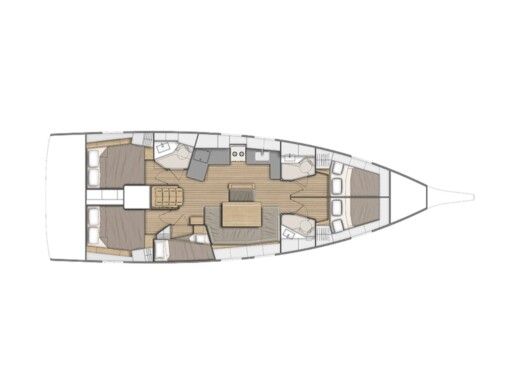 Sailboat Beneteau Oceanis 46.1 Plattegrond van de boot
