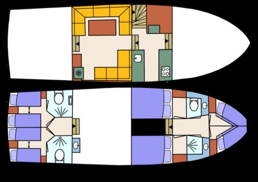 Houseboat Poseidon Elite Vacance 1500 Plano del barco