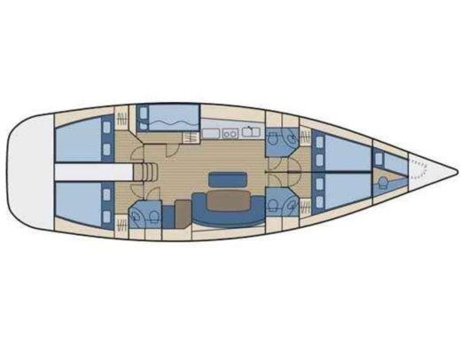 Sailboat BENETEAU CYCLADES 50.5 Plattegrond van de boot