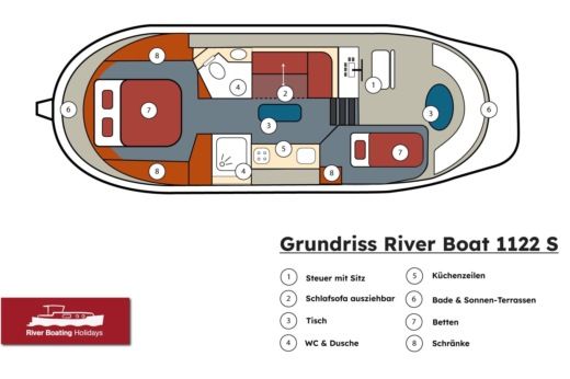 Motor Yacht River Boating River Boating 1122 S Boot Grundriss