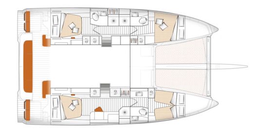 Catamaran BENETEAU EXCESS 14 Plan du bateau